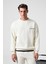 MARSHALL Erkek Pamuklu İçi Polarlı Nakışlı Relaxed Ekru Eşofman Takımı 4