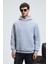 AMOS Erkek Yumuşak Kumaşlı 3 İplik Oversize Kapüşonlu Kanguru Cepli Grimelanj Sweatshirt 3
