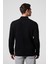 IVAR Erkek Yarım Fermuarlı Dik Yakalı Saç Örgü Desenli Triko Siyah Kazak 6