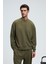 VIENTO Erkek Bisiklet Yaka Uzun Kollu Regular Fit Haki Sweatshirt 1