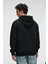 JUSTUS Erkek Kapüşonlu Kanguru Cepli Fermuar Yakalı Siyah Sweatshirt 6