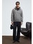 JUSTUS Erkek Kapüşonlu Kanguru Cepli Fermuar Yakalı Koyu Gri Sweatshirt 3
