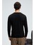 VAREX Erkek Yuvarlak Yaka Basic Slim Fit Triko Siyah Kazak 7