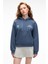 SLOPANE Kadın Rahat Kesim Kapüşonlu Baskılı Lacivert Sweatshirt 2