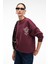 AUDRA Kadın Oversize Yuvarlak Yaka Nakış Detaylı Bordo Sweatshirt 1