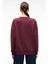 AUDRA Kadın Oversize Yuvarlak Yaka Nakış Detaylı Bordo Sweatshirt 6