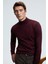 REBEL Erkek Yarım Balıkçı Yaka Basic Slim Fit Triko Bordo Kazak 1