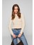 INSSAZA Kadın Vücuda Oturan Büzgülü Slim Fit Taş Rengi Bluz 1