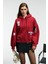 RHOVARA Kadın Oversize Kapüşonlu Baskı ve Nakış Detaylı Kırmızı Sweatshirt 1