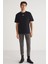 FERRAN Erkek Bisiklet Yaka %100 Pamuk Baskı Detaylı Siyah T-Shirt 2
