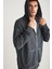 Hendrıck Erkek Kapüşonlu Içi Polarlı Yan Cepli Fermuarlı Yıkamalı Koyu Gri Sweatshirt 4