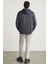 Hendrıck Erkek Kapüşonlu Içi Polarlı Yan Cepli Fermuarlı Yıkamalı Koyu Gri Sweatshirt 5