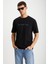 KINGSLEY Erkek %100 Pamuk Baskılı Kısa Kollu Regular Fit Siyah T-Shirt 3