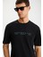 KINGSLEY Erkek %100 Pamuk Baskılı Kısa Kollu Regular Fit Siyah T-Shirt 4