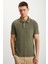 VERNON Erkek Soluk Efektli Haki Polo Yaka T-shirt 1