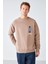 Expressed Erkek Reglan Kol Onu Nakış Ve Baskılı Yumuşacık Kumaşlı Yuvarlak Yakalı Vizon Sweatshirt 2
