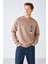 Expressed Erkek Reglan Kol Onu Nakış Ve Baskılı Yumuşacık Kumaşlı Yuvarlak Yakalı Vizon Sweatshirt 5