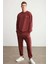 Marshall Erkek Pamuklu Içi Polarlı Nakışlı Relaxed Bordo Eşofman Takımı 3
