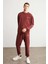 Marshall Erkek Pamuklu Içi Polarlı Nakışlı Relaxed Bordo Eşofman Takımı 5