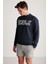 Darıan Erkek Sport Baskılı Içi Polarsız Mevsimlik Lacivert Sweatshirt 3