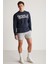 Darıan Erkek Sport Baskılı Içi Polarsız Mevsimlik Lacivert Sweatshirt 4