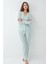 Kadın Giyim Pamuklu & Modal Uzun Kol Gömlek Pijama Takımı (Çorap Hediyeli) L1.PC.911.5.001 4