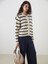 Yeni Sezon Bisiklet Yaka Çizgili Kadın Triko Hırka 1