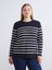Yeni Sezon Bisiklet Yaka Çizgili Kadın Triko Kazak 2