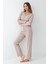 Kadın Giyim Uzun Kol Pamuklu & Modal Gömlek Pijama Takımı (Çorap Hediyeli) L1.PC.911.6.001 2