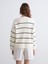 Yeni Sezon Bisiklet Yaka Çizgili Oversize Kadın Triko Kazak 4