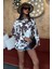 Batik Desenli Chanel Saten Gömlek -Kahverengi 7