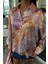 Batik Desenli Saten Gömlek -Multi 5