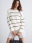 Yeni Sezon Bisiklet Yaka Çizgili Oversize Kadın Triko Kazak 1