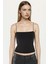 Kadın Kare Yaka Crop Top Black 7