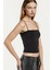 Kadın Kare Yaka Crop Top Black 8
