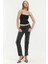 Kadın Kare Yaka Crop Top Black 12