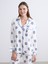 Yeni Sezon Gömlek Yaka Çiçekli Kadın Pijama Takımı 2