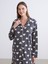Yeni Sezon Gömlek Yaka Kalp Desenli Hamile Gecelik 4