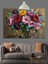 Parlak Renkli Çiçeklerden Oluşmuş Buket Dekoratif Kanvas - Mdf Ahşap Tablo 1