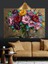Parlak Renkli Çiçeklerden Oluşmuş Buket Dekoratif Kanvas - Mdf Ahşap Tablo 5