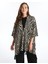 Yeni Sezon Şal Yaka Desenli Oversize Kadın Triko Panço 1