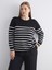 Yeni Sezon Bisiklet Yaka Çizgili Kadın Triko Kazak 2