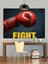 Kırmızı Boks Eldiveni ve Fıght Yazısı Dekoratif Kanvas - Mdf Ahşap Tablo 1