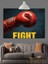 Kırmızı Boks Eldiveni ve Fıght Yazısı Dekoratif Kanvas - Mdf Ahşap Tablo 5