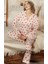 Süet Battal Beden Düğmeli Anne Pijama Takımı 1