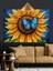 Kelebekli Sarı Ayçiçeği Çiçeği Detayı Dekoratif Kanvas - Mdf Ahşap Tablo 4