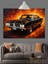 Karanlıkta Parlayan Klasik Amerikan Araba Dekoratif Kanvas - Mdf Ahşap Tablo 2