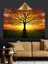 Sonbahar Renklerinde Yalnız Ağaç Manzarası Dekoratif Kanvas - Mdf Ahşap Tablo 5