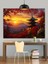 Gün Batımında Japon Pagoda Silüeti Dekoratif Kanvas - Mdf Ahşap Tablo 2