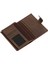 Hakiki Eskitme Deri Patlı ve Bol Kart Bölmeli Unisex Portföy Cüzdan - G6 Kahverengi 5